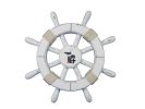 White Decorative Ship Wheel With Seagull