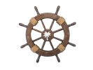 Decorative Ship Wheel with Palm Tree